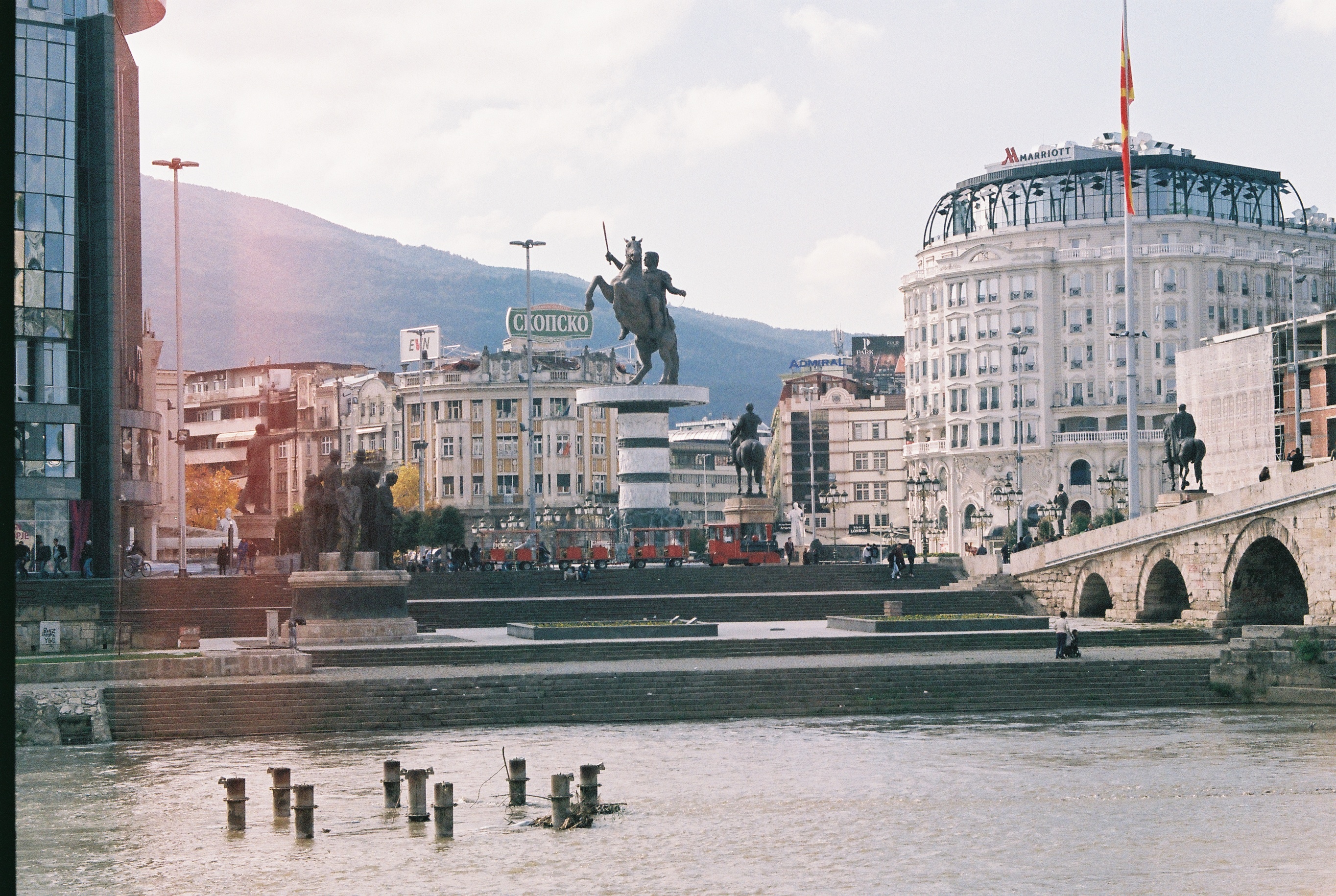 Macedonia Square from the otherside with Alexander the Great statue [Skopje, 2017] by Valentina Orlando