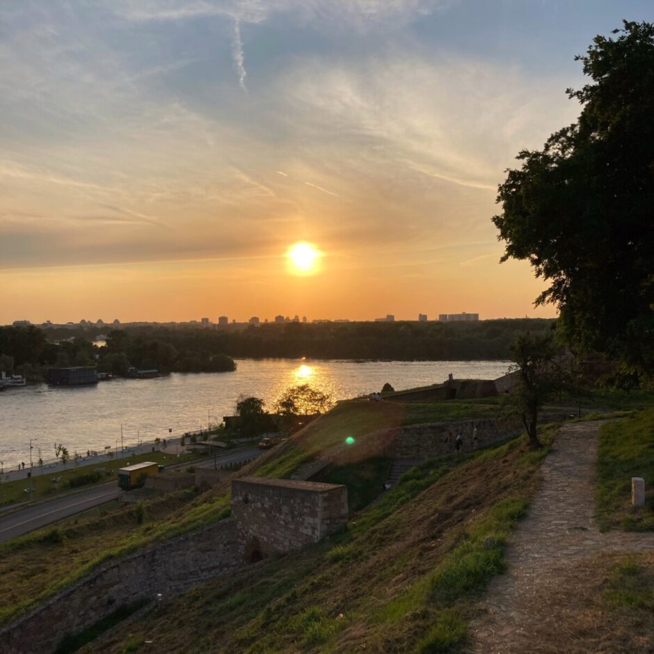 Sunset view from the Kalemegdan Fortress, Belgrade
